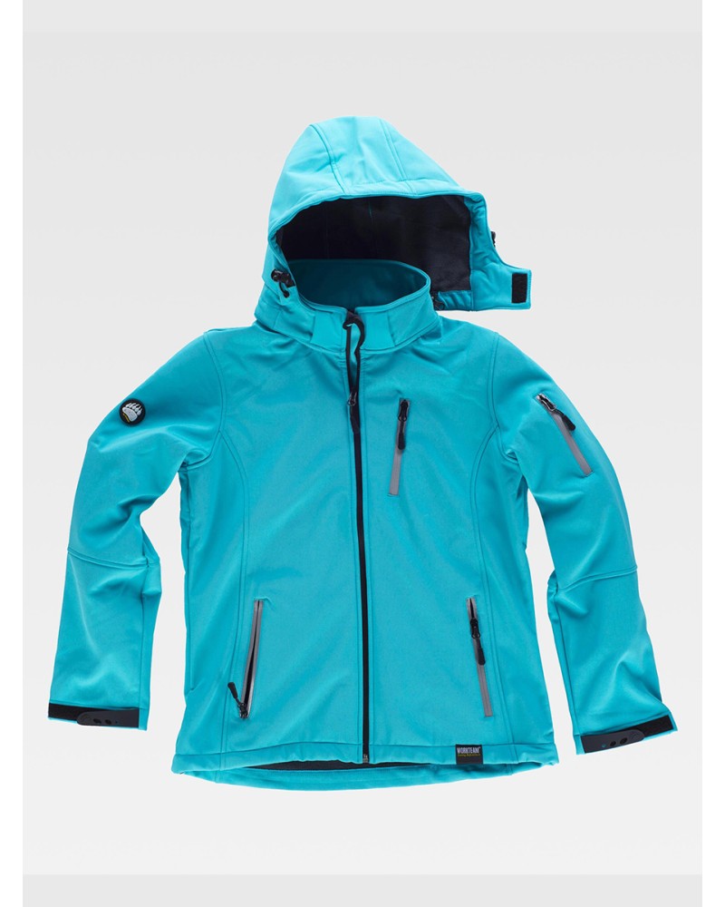 SOFTSHELL DONNA CON CAPPUCCIO E ZIP INTERA