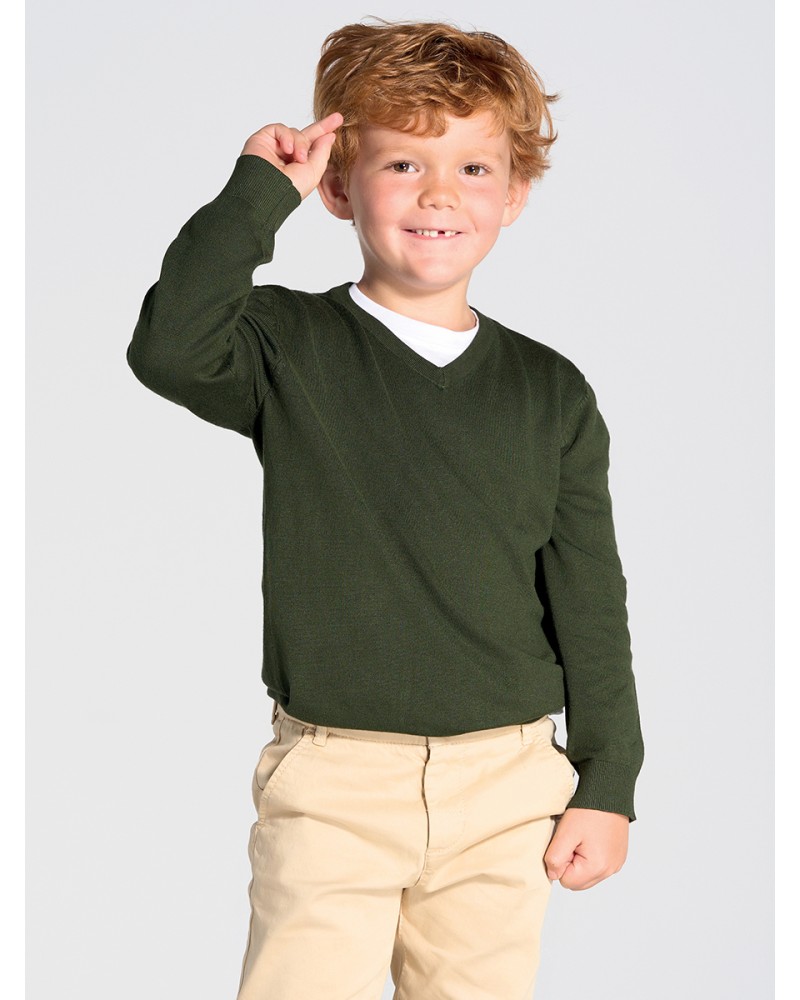 PULLOVER BAMBINO COLLO A V