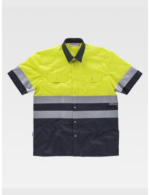 CAMICIA MANICA CORTA ALTA VISIBILITA E BANDE RIFRANGENTI