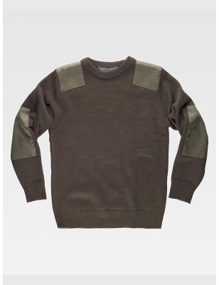 PULLOVER UNISEX GIROCOLLO RINFORZI IN TWIL