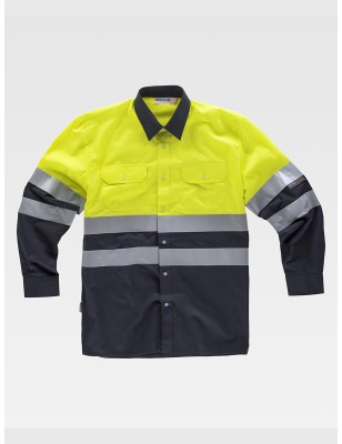 CAMICIA MANICA LUNGA ALTA VISIBILITA E BANDE RIFRANGENTI