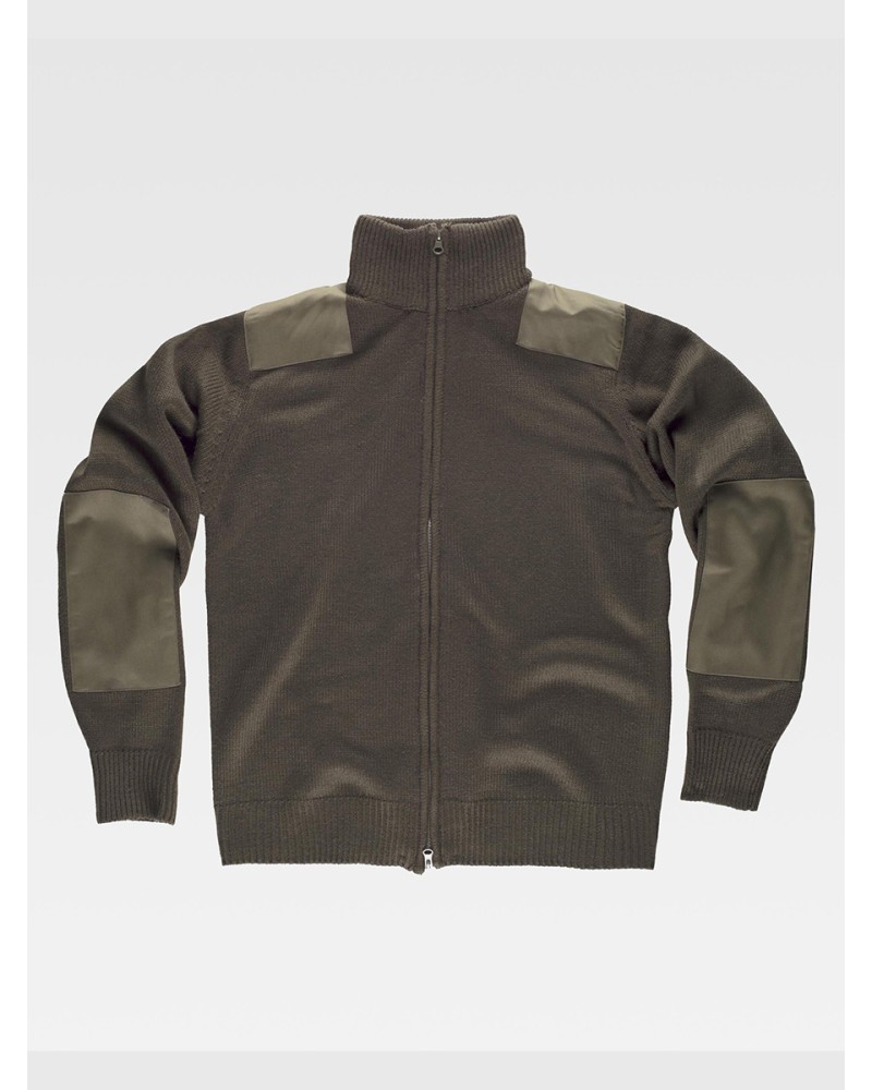PULLOVER UNISEX ZIP INTERA RINFORZI IN TWILL