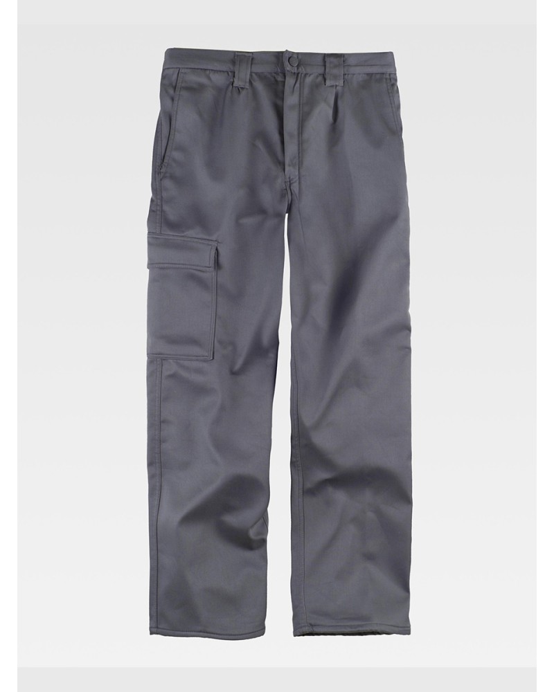 PANTALONE DA LAVORO MULTITASCHE CON FODERA IN PILE
