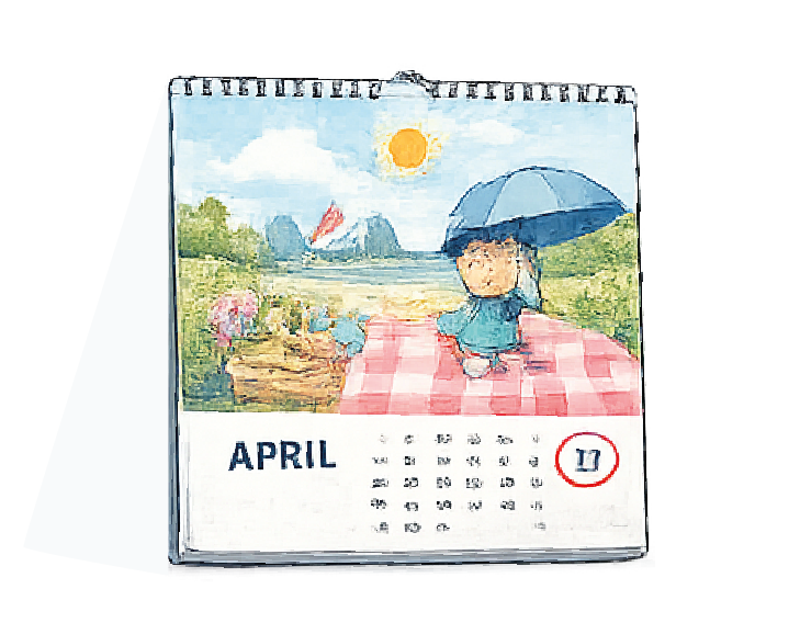 Calendario da parete illustrato