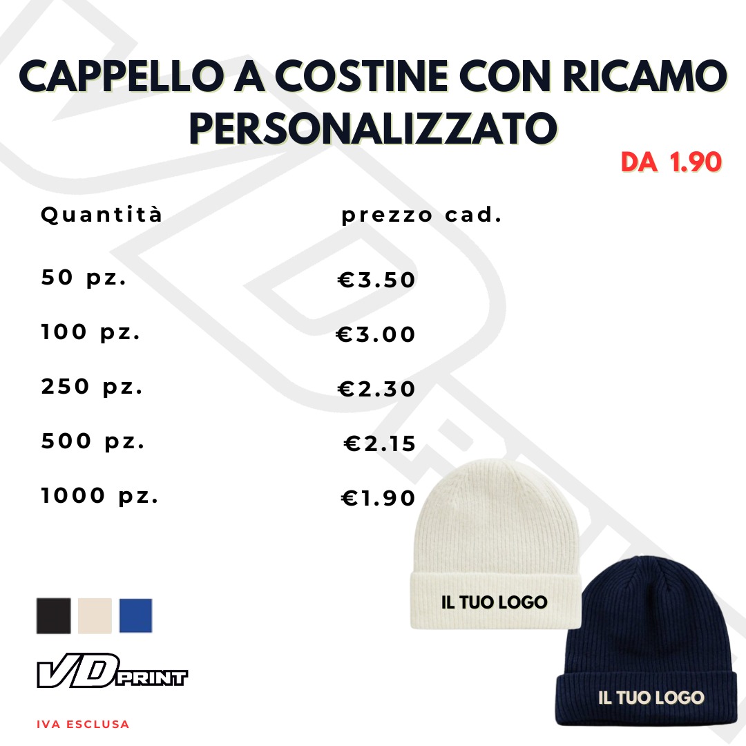 Offerta Cappello a Costine - Listino Prezzi