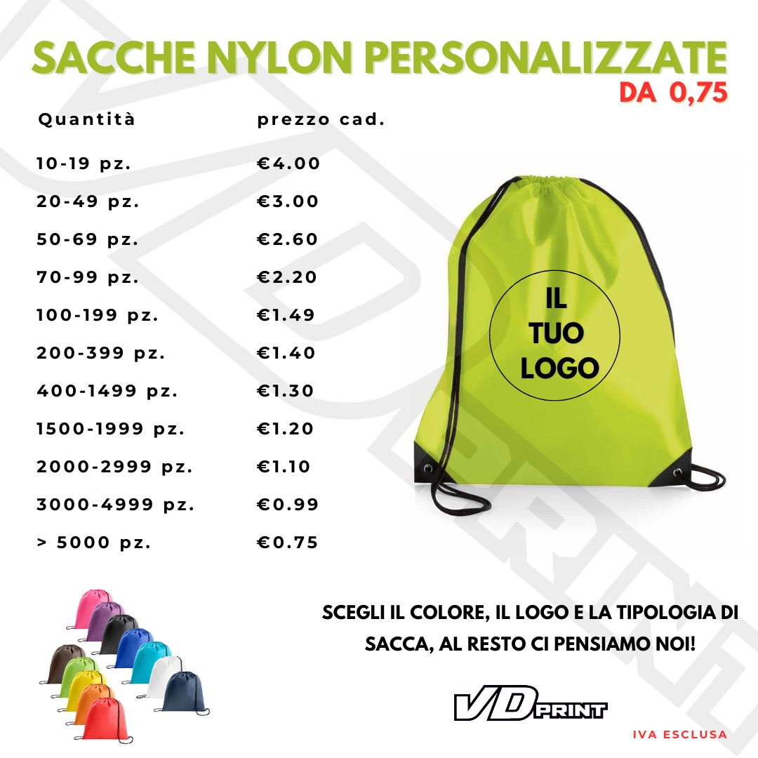 Offerta Sacche Nylon - Listino Prezzi