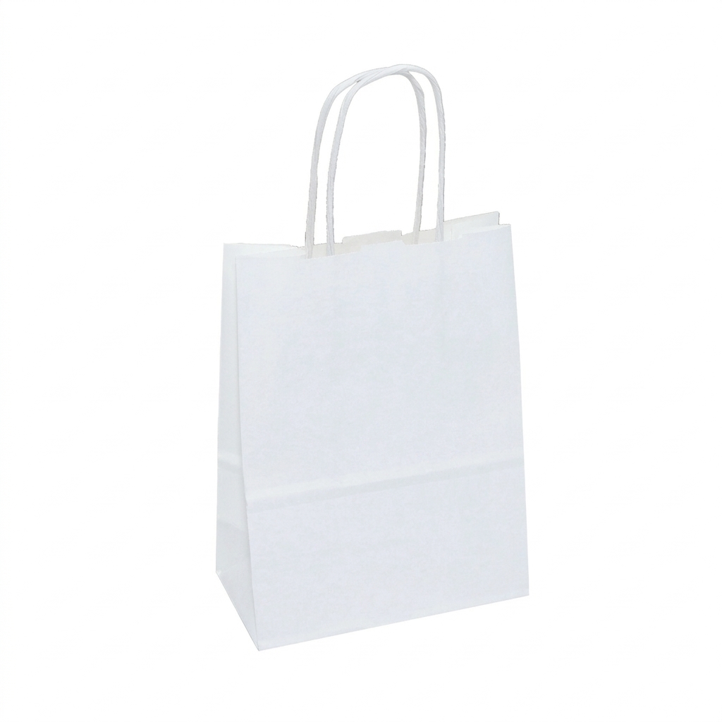 Shopper carta bianca con manici a cordino